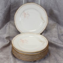 Noritake Imperial Blossom Bread Plates 7&quot; Gold Trim Lot of 8 NEAR MINT - £30.74 GBP