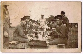 RPPC WWI Military Niagara Falls Postcard Soldiers Lunch Field Post Office No 1 - £28.53 GBP