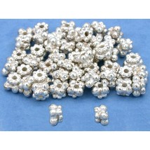 Daisy Spacer Bali Beads Silver Plated 5mm Approx 50 - £6.34 GBP