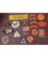 16 Marine Corps/Military patches, 1 Car Emblem, 2 coins, 1 Bumber Sticke... - £31.74 GBP