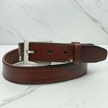Brown Stitched Genuine Leather Belt Size 36 Mens - £13.30 GBP