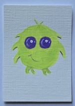ACEO Original Art Green Monster Acrylic Painting - $7.02 CAD