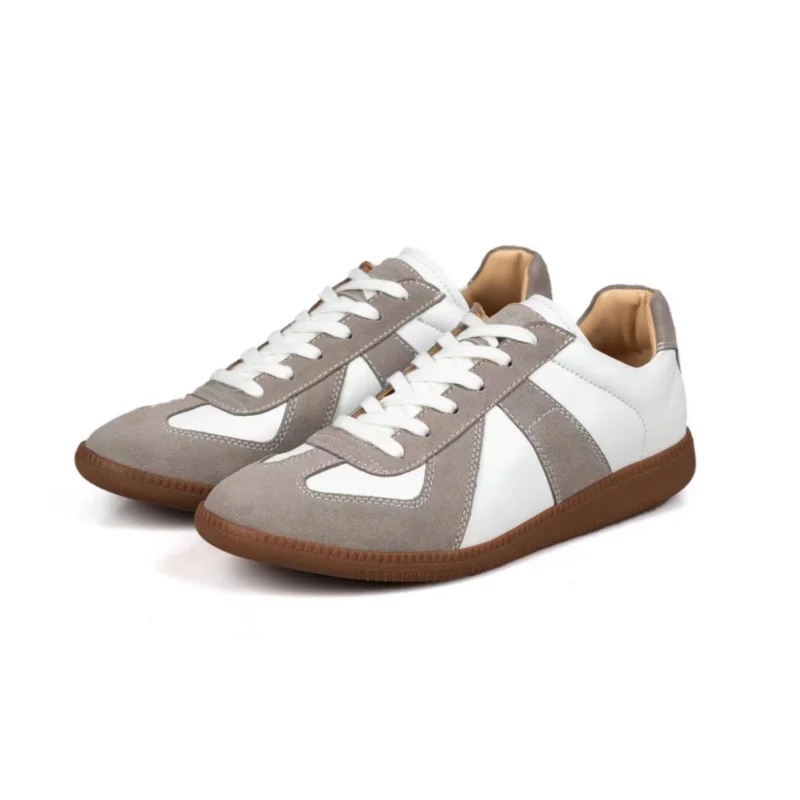 German Army Trainer Shoes Leather Suede Patchwork Unisex Casual Sneakers - £129.60 GBP