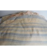 Vintage camp blanket blue cream striped 70 x 164 - $119.99