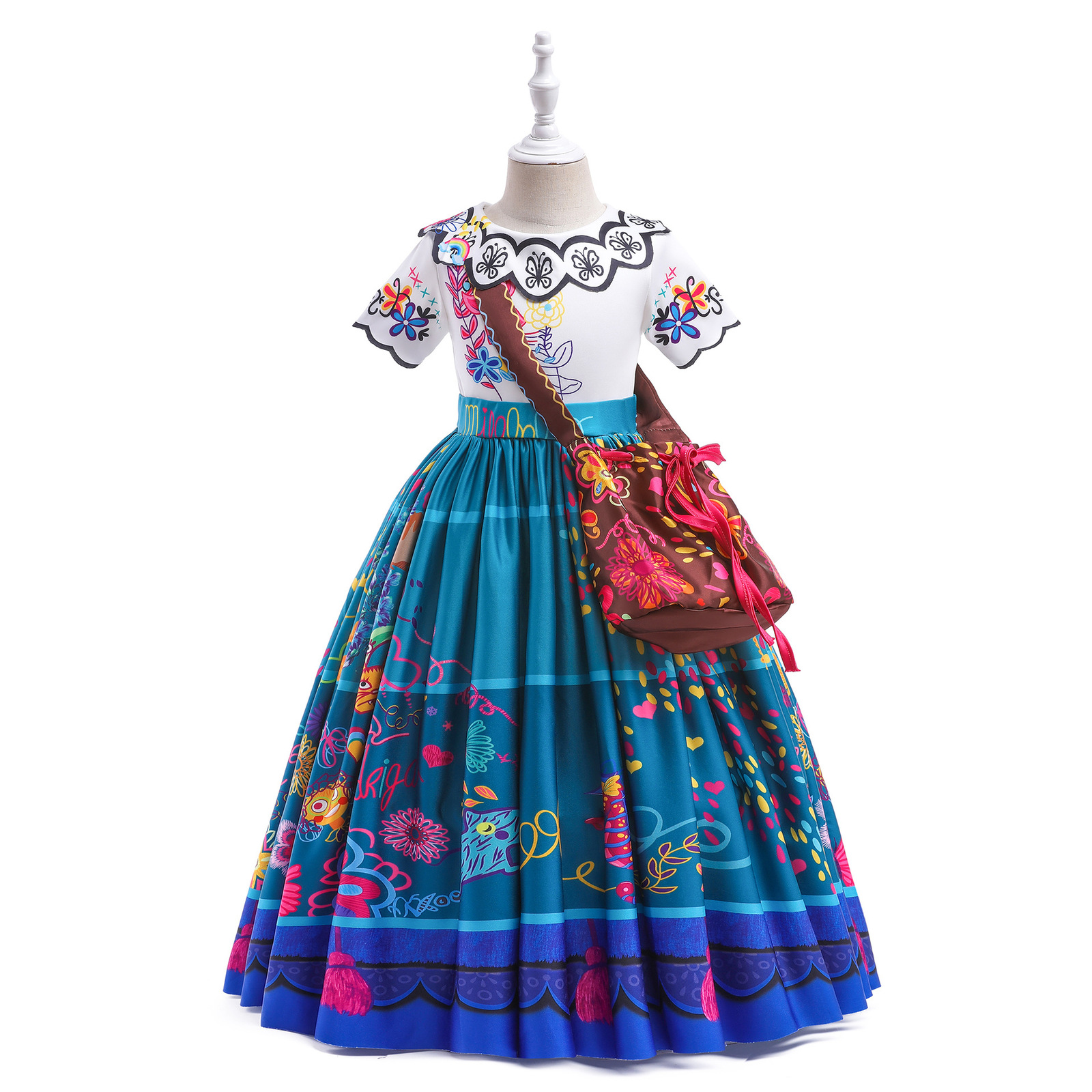 Encanto Isabela Pepa Girls Dress Party Fancy Princess Costume Cosplay Kid Dress
