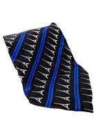 Robin Ruth Eiffel Tower All Over Print France Black Blue Novelty Silk Ne... - $19.45 CAD