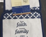 Set of 2 Same Printed Kitchen Pot Holders (7&quot;x7&#39;) FAITH FAMILY FRIENDS, ... - $7.91