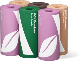 100% Bamboo Paper Towels, 6 Rolls, 2 Ply, FSC Certified, 150 Sheets, 900... - $20.58
