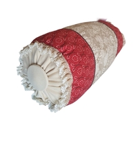 Bolster Pillow Ruffle Pillow High Quality Floral Cotton, Neck Roll Pillow, 6x16&quot; - £43.16 GBP