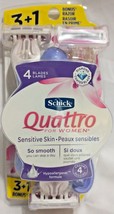 1 Pack Schick Quattro Sensitive Skin 4 Blades 4 Razors Diamond Coated Bl... - $19.95