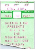 Vintage The Nighthawks NRBQ Ticket Stub March 30 1985 Bottom Line NY - $34.64