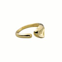 Elegant S925 Sterling Silver Gold-Plated Adjustable Heart Wedding Ring f... - £23.69 GBP