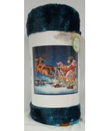 Warm Wishes Collection &quot;Santa Sleigh&quot; Royal Plush Raschel Throw Blanket ... - $44.71 CAD