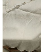 Ivory White with Satin Trim Fleece Blanket Throw 36 x 48 - $13.37 CAD