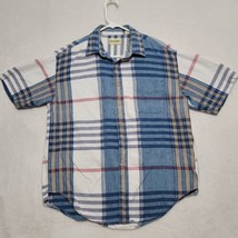 Vintage St John’s Bay Mens Shirt Size Large Plaid Flannel Short Sleeve Button Up - £21.82 GBP
