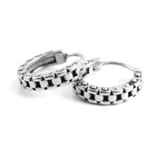 Silver Small Round Huggie Hoop Earrings Mens Womens Surgical Steel Jewelry Gift - £13.40 GBP