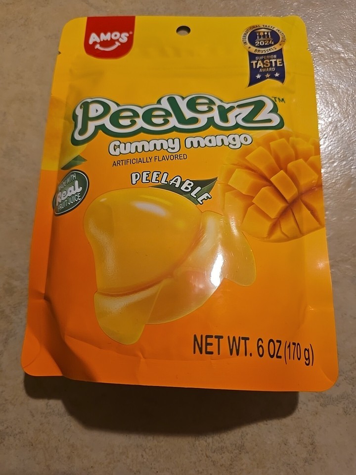 New AMOS Peelerz peelers Gummy Mango Peelable Fruit Tiktok Candy 6oz Sweet - $5.64