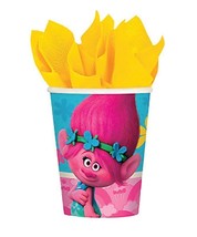 Trolls 9 oz Paper Cups  8 per Package Birthday Party Supplies New - $3.89
