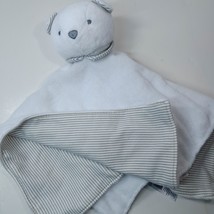 Carters Lovey White Bear Plush Security Baby Blanket Rattle Gray Stripes... - $99.00