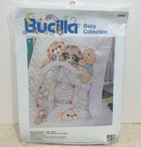 Bucilla Welcome Baby Quilt Crib Cover Stamped Cross Stitch Kit 40780 Ani... - $29.69