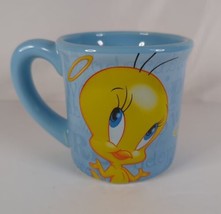 Tweety Bird 99% Angel Coffee Mug Houston Harvest 3D Blue Ceramic Warner Brothers - £15.02 GBP
