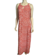 The Southwind Apparel Orange and White Paisley Sleeveless Knit Maxi Dres... - $42.74