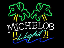 Michelob Light Palm Tree Neon Sign 16&quot;x14&quot; - £108.67 GBP