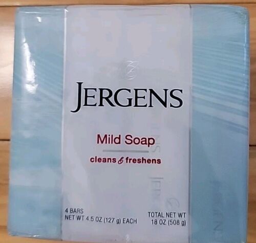 Jergens Mild BAR Soap Pack of 4 Bars 4.5 Oz each New Sealed