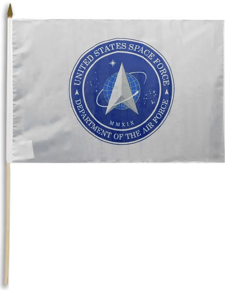 Trade Winds States Space Force Dept Of The Air White 12''x18'' Wooden Stick Flag - $9.88