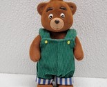 Vintage 1998 Eden Viacom Corduroy Bear Poseable Figure Toy Green Overall... - $84.05