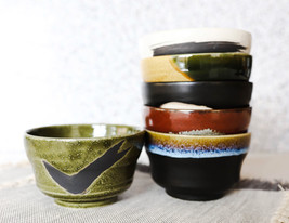 Pack Of 6 Made In Japan Colorful Abstract Art Kiln Natural Glazed Cerami... - $41.99