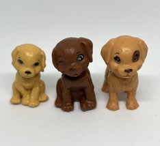 Barbie Doll Pet Puppy Dogs  Set Of 3 Mattel Tan Brown Winking Sit Standing - £9.84 GBP