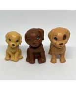 Barbie Doll Pet Puppy Dogs  Set Of 3 Mattel Tan Brown Winking Sit Standing - $12.35