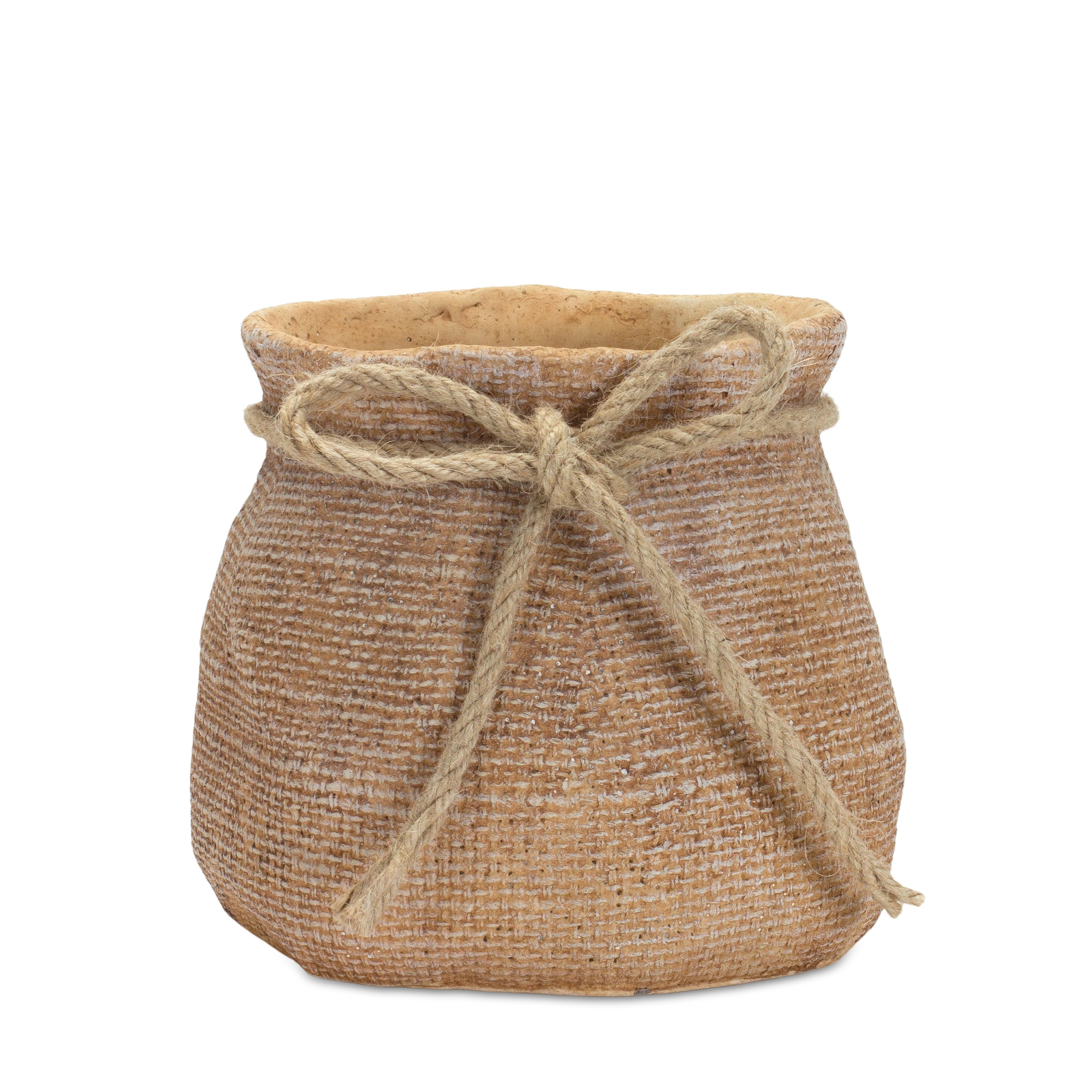 Stone Planter with Burlap Bag Design 6.25&quot;H - $52.56