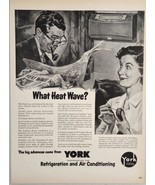 1950 Print Ad York Refrigeration Air Conditioning Man Smokes Pipe &amp; Happ... - $18.88