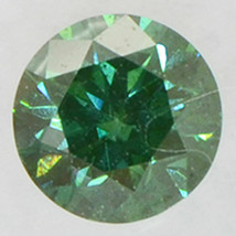 Round Cut Diamond Fancy Blue Green Loose Enhanced 0.34 Carat I1 IGI Certificate - £250.20 GBP