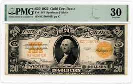 FR. 1187 1922 $20 Gold Certificate PMG VF30 - £499.42 GBP