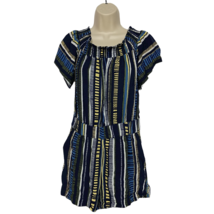 LOFT Outlet Lounge A Line Dress Size Small Empire Waist Striped Multicol... - $29.69