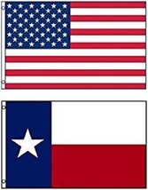 2x3 USA Flag American Flag Texas State Flag 2 Flags Premium Set FAST USA SHIP - £17.30 GBP