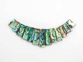 Natural Abalone Shell Graduated Bar Shaped Beads, Abalone Necklace Focal Beads, - £6.35 GBP+