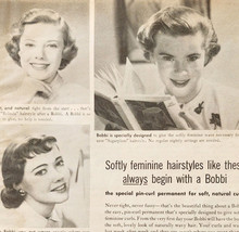 1955 Bobbi Pin Curl Permanent Curlers Advertisement Hair Beauty Hygiene ... - $27.36 CAD