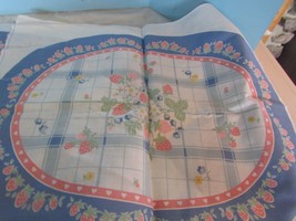 MAKE 2  QUILTED BLUE STRAWBERRY   PLACE MAT FLOWERS CRAFT - £10.79 GBP