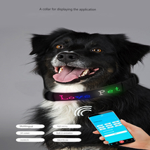 LED pet collar, APP can change the word and adjust the length - $40.00