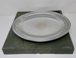 Wilton Armetale Flutes &amp; Pearls Medium Oval Tray #272014 - £47.58 GBP