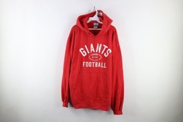Vintage Reebok Mens Large Faded Spell Out New York Giants Football Hoodie Red - $59.35
