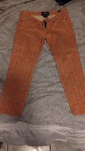 Lucky Brand Pants Unisex 14 / 32 Orange Jeans Charlie Carpi Geometric Pattern - £15.00 GBP