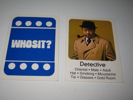 1976 Whosit? Board Game Piece: Detective blue Character Card - $1.00