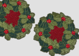 Set Of 6 Beaded Placemat Christmas Floral Tablemat Luxury charger plate 13X13In - £125.96 GBP