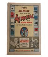 Vtg Dr Miles New Weather Almanac Booklet Medical Advertisements 1934 - $279.41 MXN