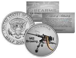 M2 BROWING Gun Firearm JFK Kennedy Half Dollar US Colorized Coin - £6.69 GBP